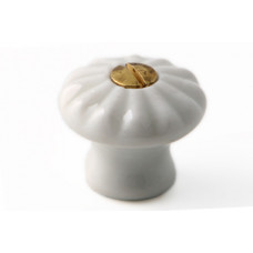 PORCELEINE KNOP "RIB" 23MM OUD-WIT (BOUT: 09.4035.00)