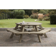 PICKNICKTAFEL ZESHOEK 225 CM. 45MM DIK