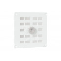 ALU SCHUIFROOSTER MET GAAS 160X160MM WIT