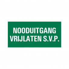 BORD NOODUITGANG VRIJLATEN 150X300 MM