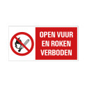 BORD OPEN VUUR EN ROKEN VERBODEN 150X300 MM