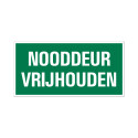 BORD NOODDEUR VRIJHOUDEN 150X300 MM