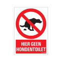 BORD HIER GEEN HONDENTOILET 230X330 MM