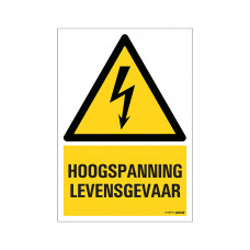 BORD HOOGSPANNING LEVENSGEVAAR 230X330 MM