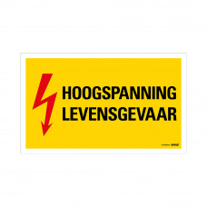 BORD HOOGSPANNING, LEVENSGEVAAR 330X200 MM