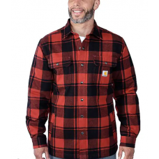 105939R81 FLANNEL SHERPA-LINED SHIRT JAC RED OCHRE