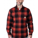 105945R81 FLANNEL L/S PLAID SHIRT RED OCHRE