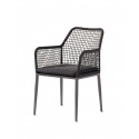 SIEGER MALTA DINING FAUTEUIL DONKERGRIJS ROPE INCL ZITKUSSEN