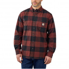 105432R25 MIDWEIGHT FLANNEL L/S PLAID SHIRT MINERAL RED