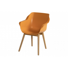 SOPHIE TEAK ARMSTOEL NAT/ORANGE NOG 4 SHOWMODELLEN NU MET 25% KORTING P.ST