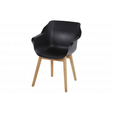 SOPHIE TEAK ARMSTOEL BLACK NOG 4 SHOWMODELLEN NU MET 25% KORTING P.ST