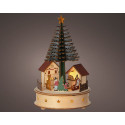 KERST HUISJES/ KERSTBOOM MET LED VERLICHTING TRIPLEX