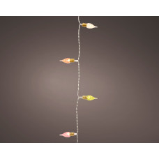 50 LAMPS LED VINTAGE LIGHTS 8 FUNCTIE TWINKEL EFFECT BINNEN TRANSPARANT/MULTI