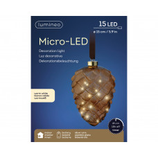 MICRO LED DENNENAPPEL STEADY BINNEN BRUIN/WARM WIT DIA 15-H21