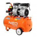 OLIE-VRIJE COMPRESSOR 24L SILENT 800W, ZEER STIL 79DB, 125L/MIN, 24L TANK, 8 BAR