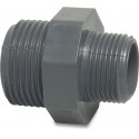 PROFEC VERLOOPNIPPEL ZESKANT PVC-U 1" X 3/4" BUITENDRAAD 10BAR GRIJS