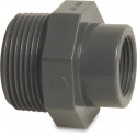 PROFEC SOKNIPPEL PVC-U 1 1/4" X 1/2" BUITENDRAAD X BINNENDRAAD 10BAR GRIJS
