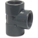 PROFEC T-STUK 90° PVC-U 3/4" BINNENDRAAD 10BAR GRIJS