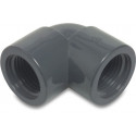 PROFEC KNIE 90ø PVC-U 3/4" BINNENDRAAD 10BAR GRIJS