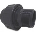 PROFEC KOPPELING PVC-U 32 MM X 1" LIJMMOF X BUITENDRAAD 10BAR GRIJS