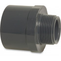 PROFEC PUNTSTUK PVC-U 16/20 MM X 3/8" LIJMMOF/SPIE X BUITENDRAAD 10BAR GRIJS