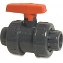KOGELKRAAN PVC-U 3/4" BINNENDRAAD 10BAR DN20 GRIJS TYPE AK