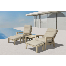 1:SENSLINE DUO LOUNGESET VALERIE 2 LOUNGESTOELEN EN 1 TAFEL ALUMINIUM