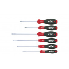 SCHROEVENDRAAIERSET SOFTFINISH SLEUFKOP, POZIDRIV 6-DELIG 302ZK6SO SOFTFINISH