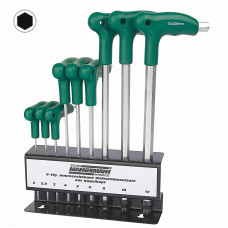 INBUS T-GREEPSET 9 DLG. METALEN BEWAARVOET. GREEP VAN ABS KUNSTSTOF 2-12MM