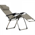 SHOWROOM MODEL AMIDA SUN LOUNGER ALUMINIUM TAUPE PLASTIC ARMRESTS