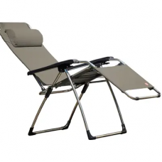SHOWROOM MODEL AMIDA SUN LOUNGER ALUMINIUM TAUPE PLASTIC ARMRESTS