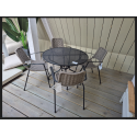 SHOWROOMVERLATER 5 DELIGE DININGSET STREKMETAAL