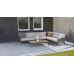SHOWROOMVERLATER PRATO HOEKLOUNGESET ANTRACIET/CREME/TEAK