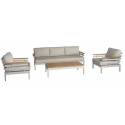 SHOWROOMVERLATER PRATO SOFALOUNGESET PEARL WHITE/CREME/TEAK