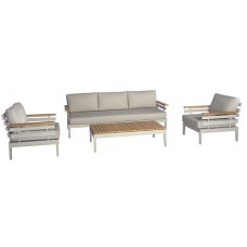 SHOWROOMVERLATER PRATO SOFALOUNGESET PEARL WHITE/CREME/TEAK