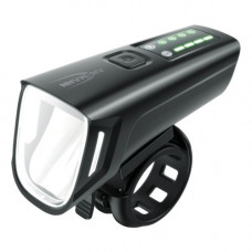 FIETSVERLICHTING LED-VOORLICHT, OPLAADBAAR, AUTOMATISCH DIMLICHT, MET LI-ION BATTERIJ, SPATWATERDICHT, GOEDGEKEURD VOOR GEBRUIK OP DE DUITSE OPENBARE WEG, INCL. UNIVERSELE HOUDER