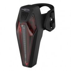 BICYCLE LIGHT LED REAR LIGHT WITH BRAKE LIGHT FUNCTION, RECHARGEABLE WITH LI-ION BATTERY, SPLASH-PROOF, APPROVED FOR USE ON GERMAN PUBLIC ROADS, INCL. UNIVERSAL HOLDER BIKELIGHT