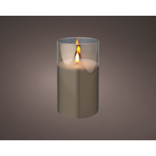 LED KAARS GLAS BO BINNENSMOKEYGREY/WARM WHITE MAAT DIA10CM H.17,5CM