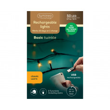 KAEMINGK LED DURACHARGE BASIC LIGHTS 8 FUNCTIE TWINKEL EFFECT BUITEN 50LED