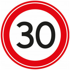 STICKER 30 KM 200 MM ROND