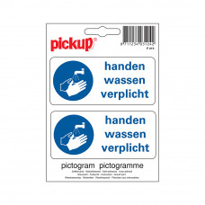 STICKER HANDEN WASSEN VERPLICHT (2X) 100X100 MM