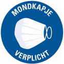 STICKER MONDKAPJE VERPLICHT (MET TEKST NL) 150 MM ROND