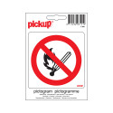 STICKER VUUR & OPEN VLAM VERBODEN 100X100 MM