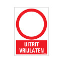 BORD UITRIT VRIJLATEN 230X330 MM