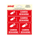 STICKER CAMERABEWAKING 150X150 MM 4 STUKS