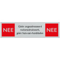 BORD ALULOOK NEE NEE RECLAMEDRUKWERK 165X44 MM ZELFKLEVEND