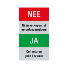 BORD ALULOOK NEE JA COLLECTEREN 80X44 MM ZELFKLEVEND