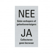 BORD ALULOOK NEE JA COLLECTEREN (ZWART) 80X44 MM ZELFKLEVEND