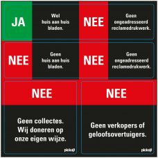 STICKER JA/NEE 150X150 MM 4 STUKS