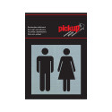 BORD ALULOOK DAMES/HEREN 80X80 MM ZELFKLEVEND